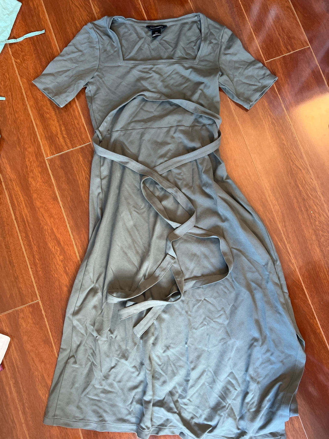 Club Monaco Green Square Neck Short Sleeve Midi Dress - photo 2