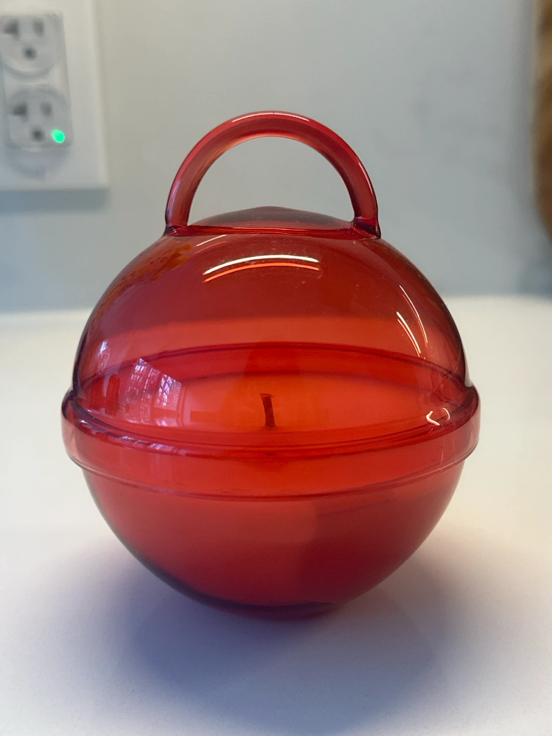 Red Glass Candle with Handle - photo 3