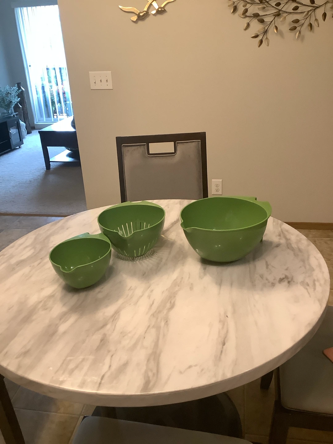 Green Mixing Bowls and Colander Set