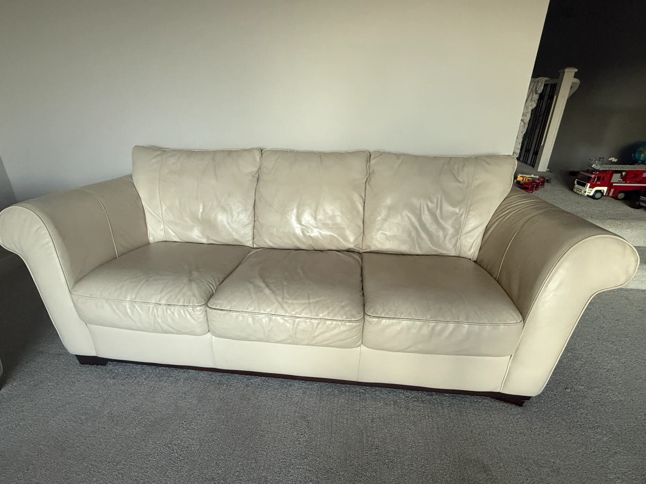 Italsofa Cream Leather 3-Seater Sofa and 2 Seater Love Seat - photo 4