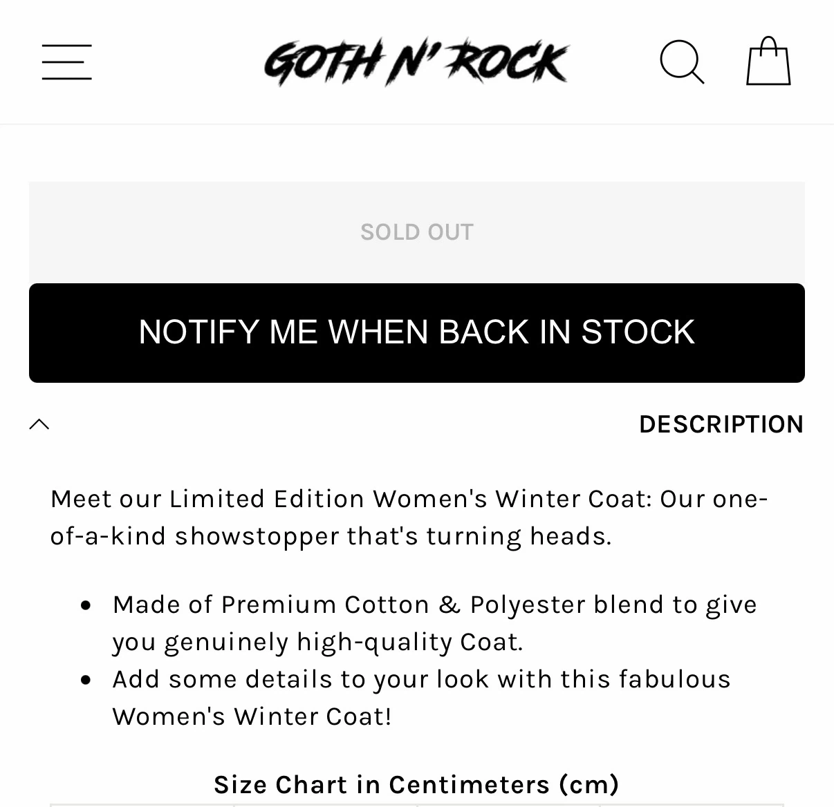 Goth n' Rock Women's Winter Coat - photo 3