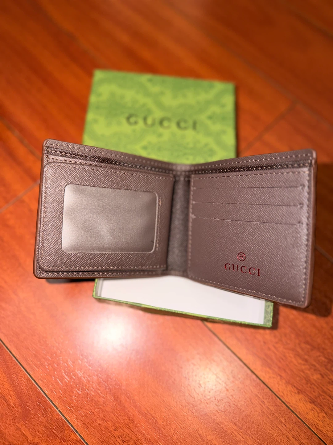 Gucci Bi-fold Wallet GG Supreme Canvas Green Red Stripe - photo 4