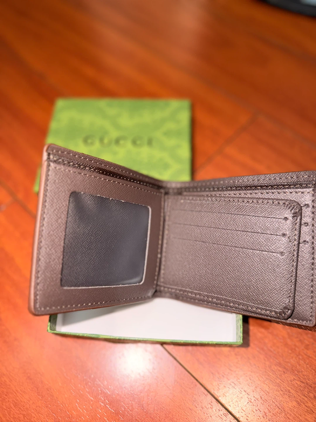 Gucci Bi-fold Wallet GG Supreme Canvas Green Red Stripe - photo 5