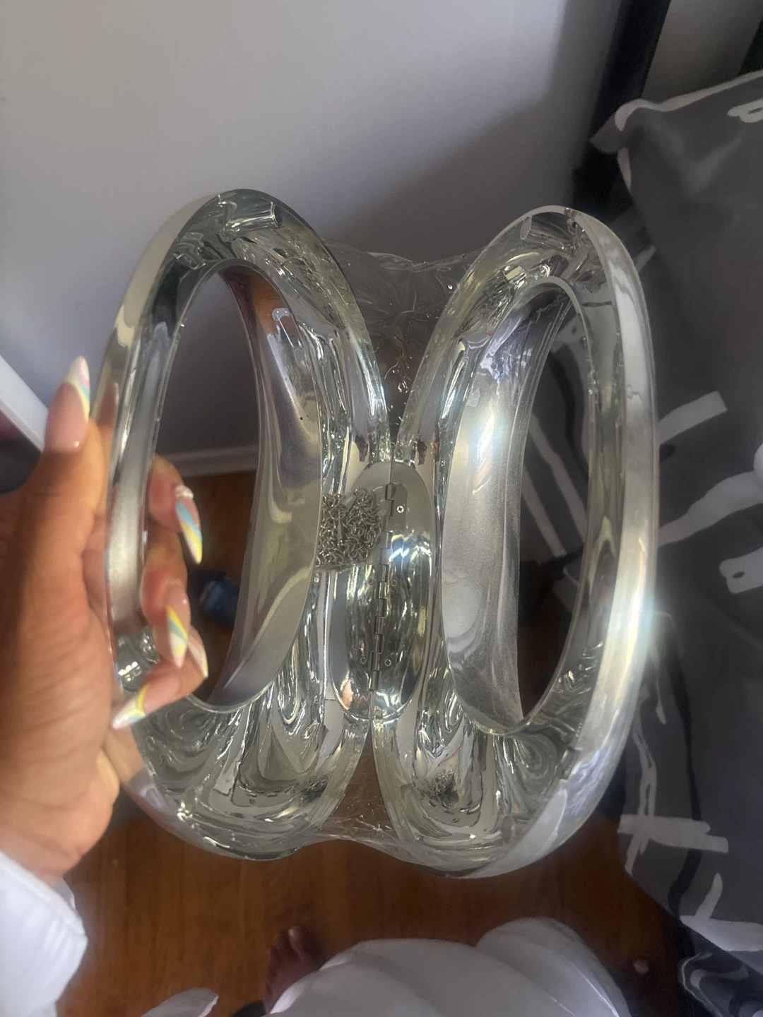 Silver Acrylic stylish Handbag - photo 2