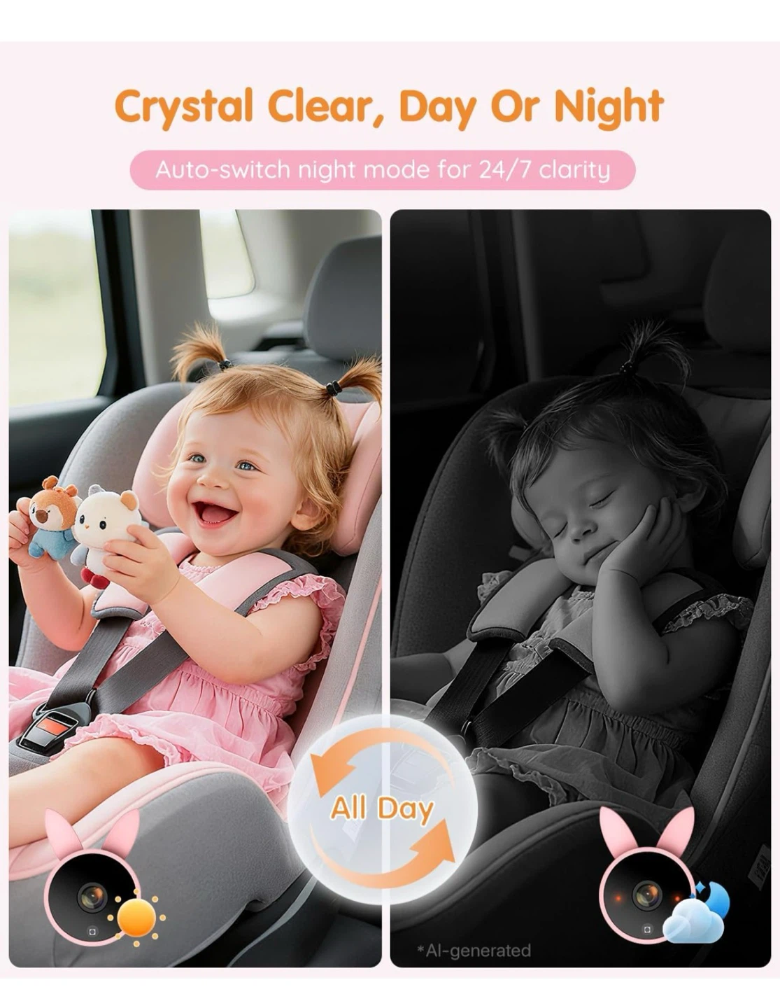 Babyvue BV4 USB Car Baby Camera 7" 1080P HD Screen - photo 3