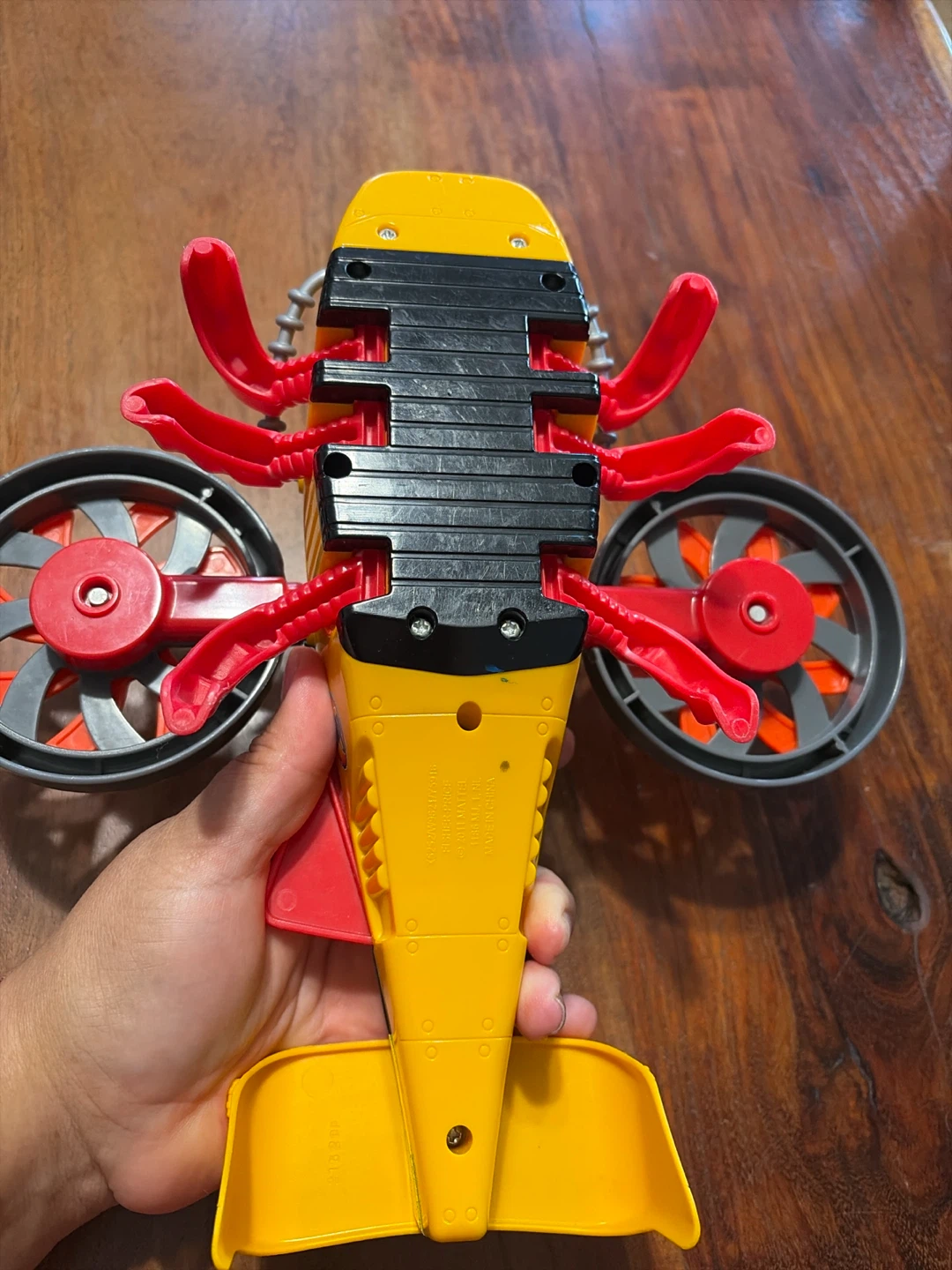 Yellow and Black Toy Helicopter with Red Accents - photo 4