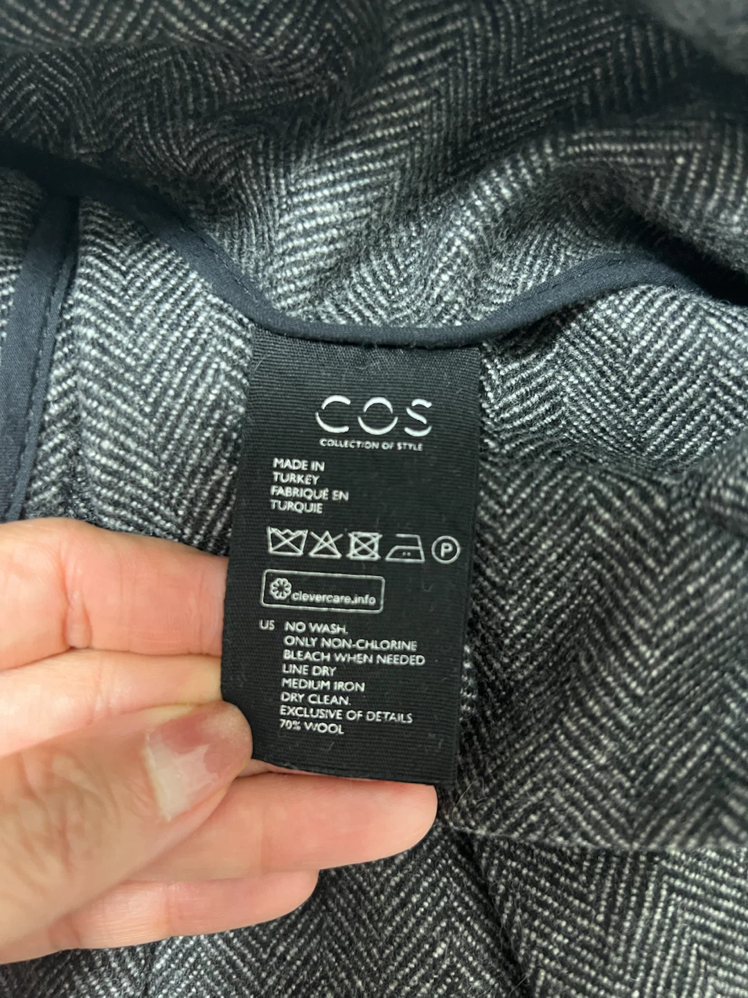 COS Collection of Style Wool Blend Herringbone Pants Size UK 10 - photo 3