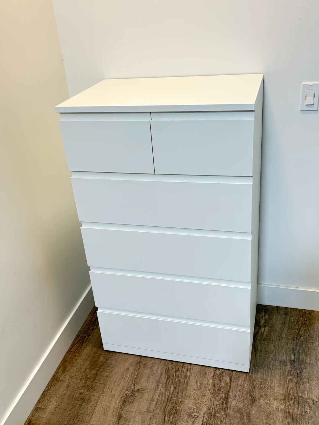 IKEA white dresser STORKLINTA with 6 drawers