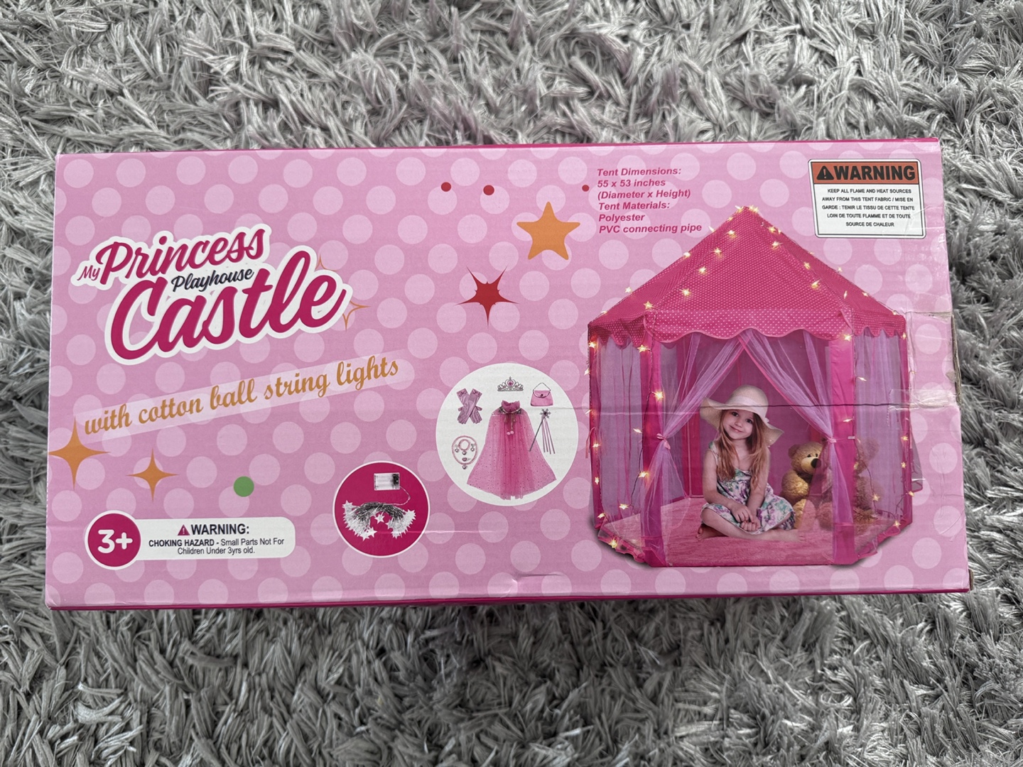 My Princess Playhouse Castle with String Lights