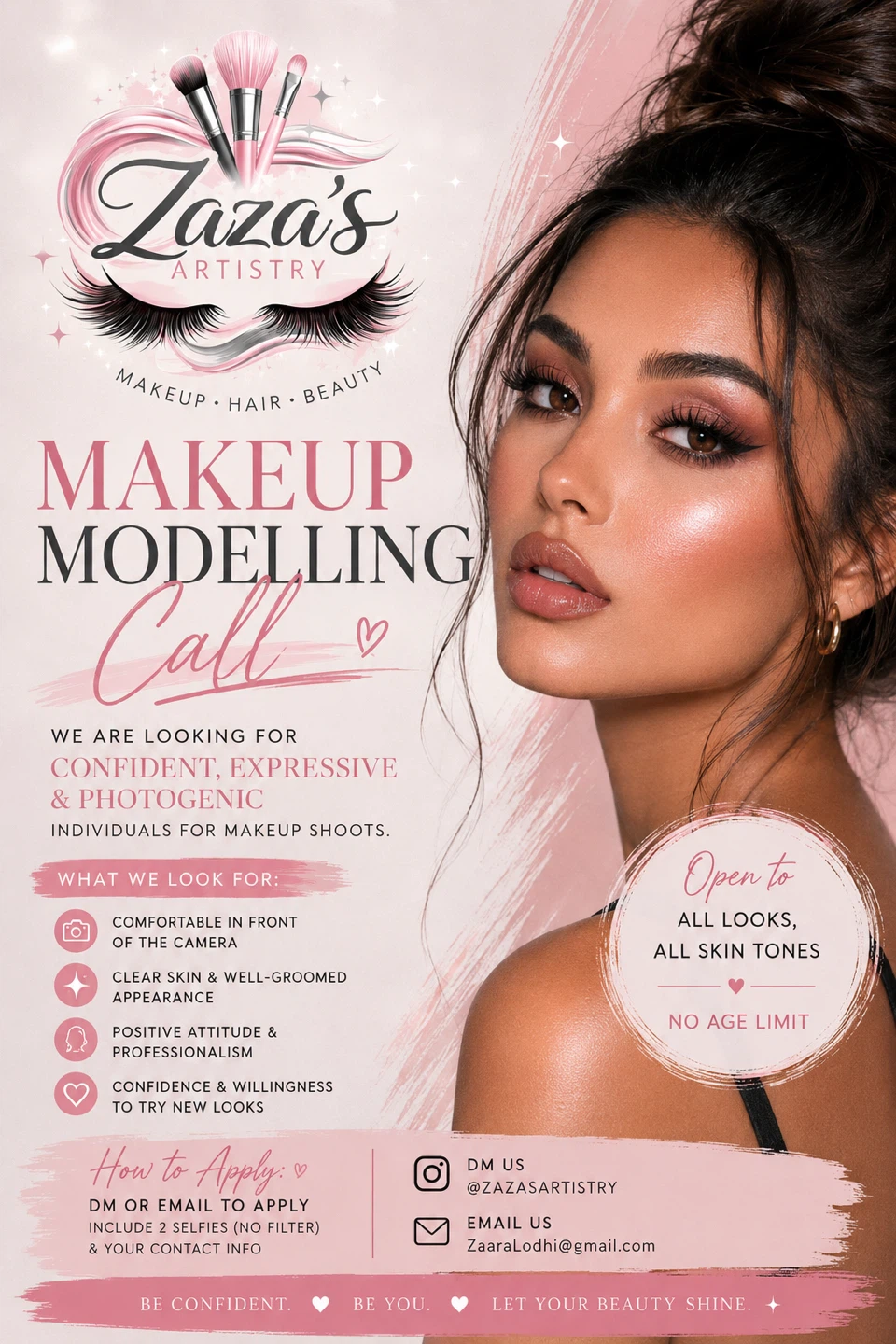Zaza's Artistry Makeup Modelling Call