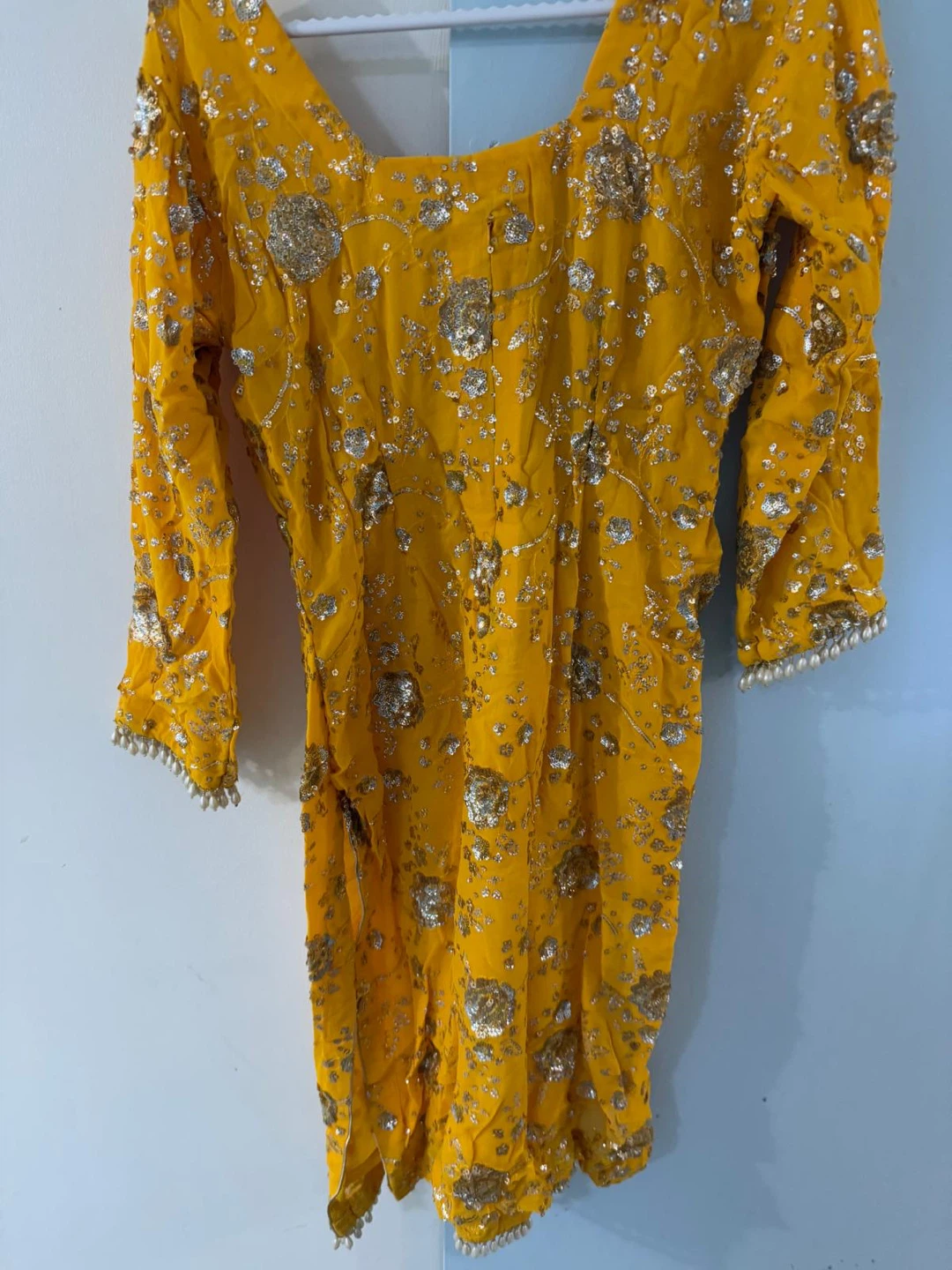 Yellow Embellished Kurti with Dupatta - photo 3