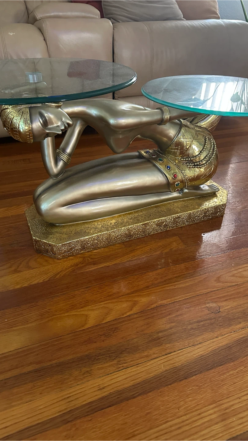 Egyptian Dancer Side Table with Glass Tops - photo 2