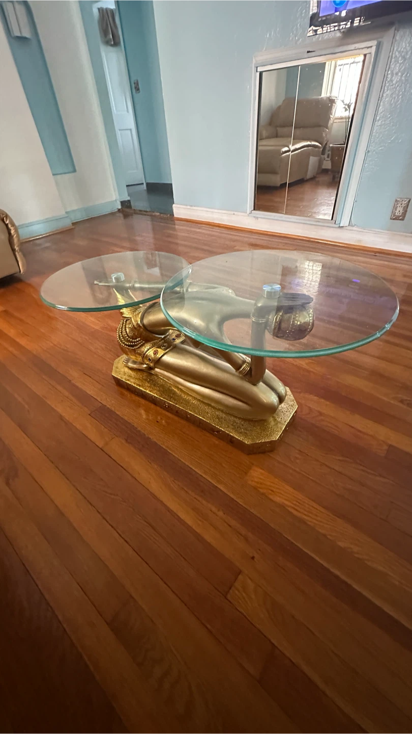 Egyptian Dancer Side Table with Glass Tops - photo 3