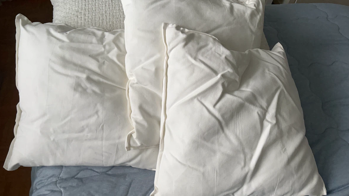 UNUSED Set of 3 White Accent Pillows and 2 more cushions