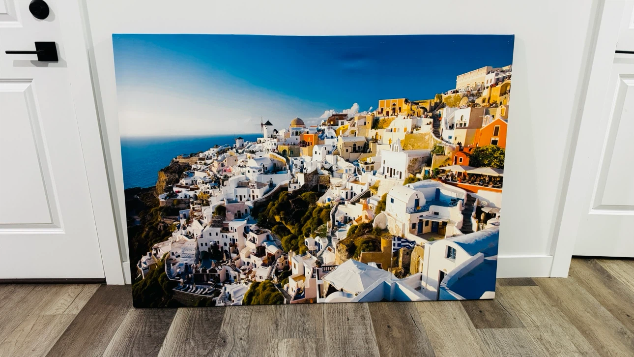 Gorgeous Large Canvas Print of Santorini Greece