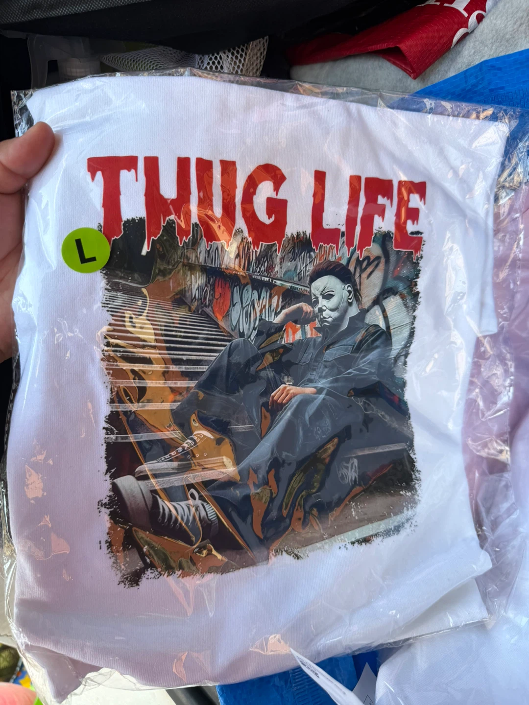White "THUG LIFE" Michael Myers T-Shirt