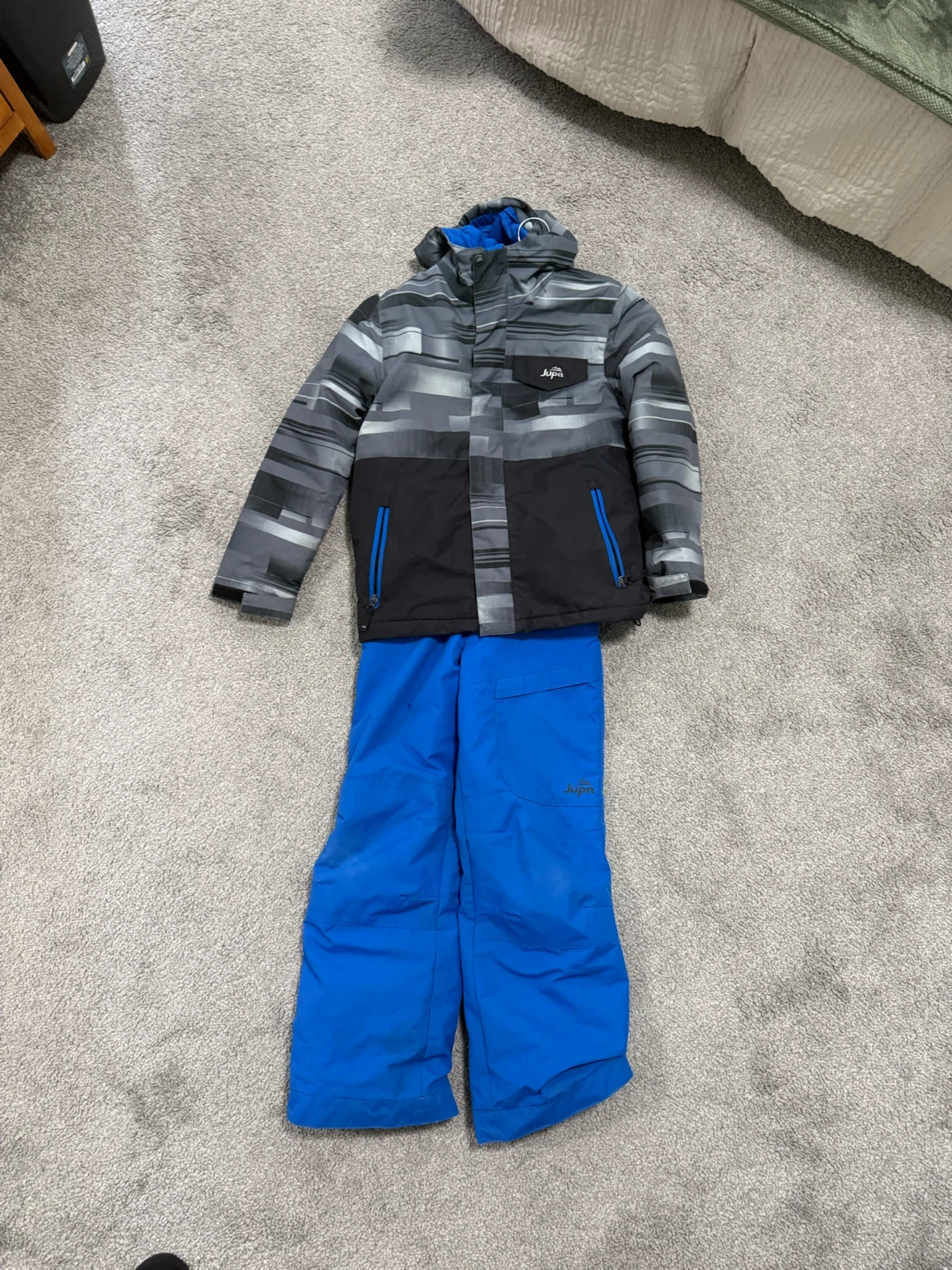 Jupa Snow Suit - Blue Pants & Grey/Black Jacket