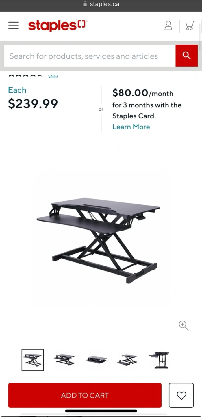 Staples Adjustable Standing Desk Converter