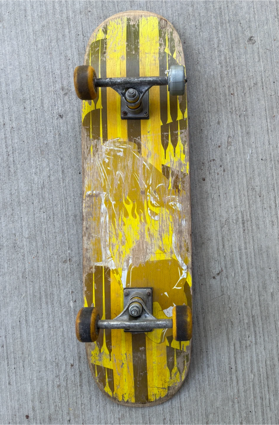 Yellow Graphic Skateboard (31” long)