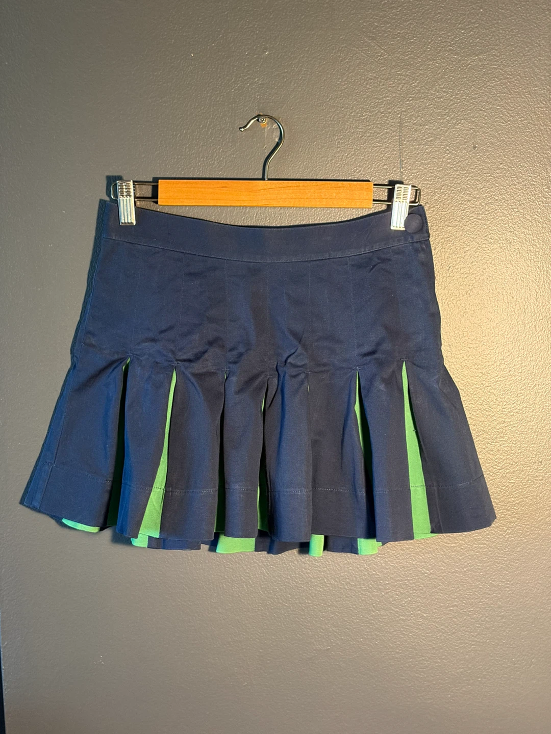 Luella Pleated Skirt Navy Green Size 1