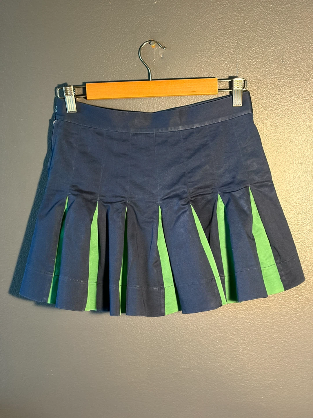 Luella Pleated Skirt Navy Green Size 1 - photo 2
