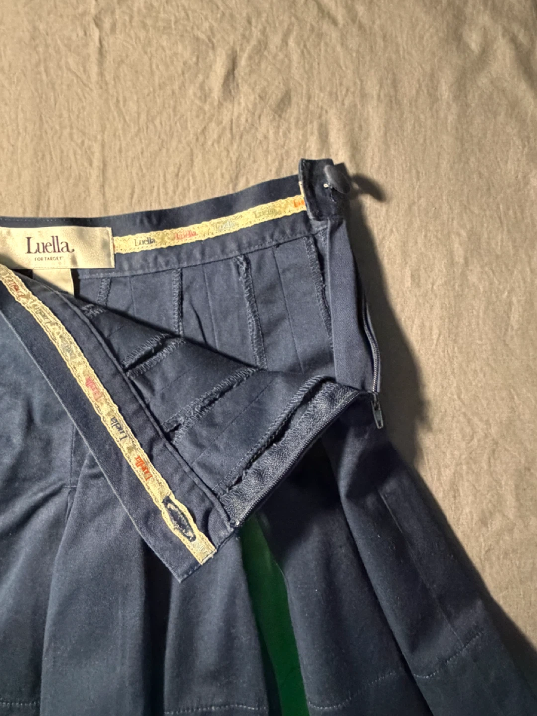 Luella Pleated Skirt Navy Green Size 1 - photo 4