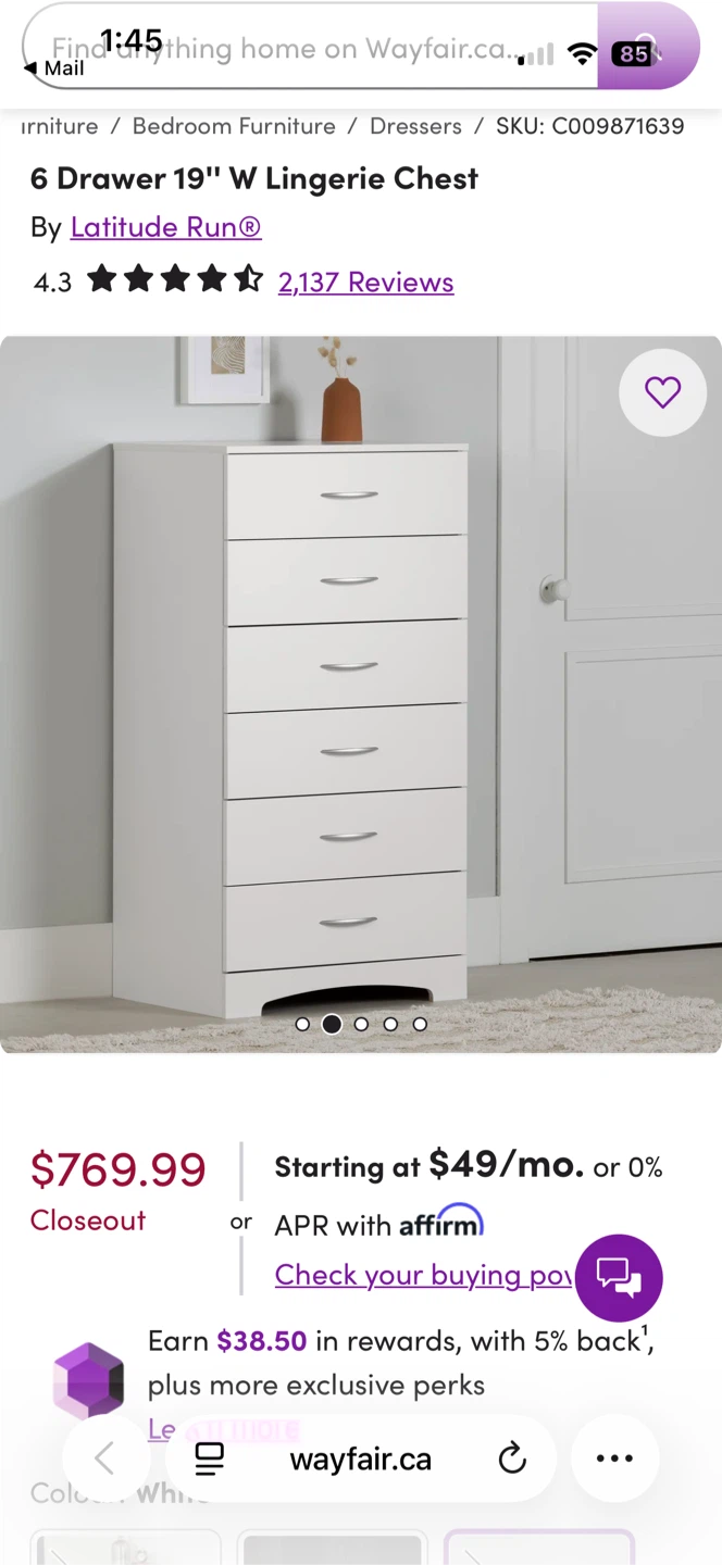 Latitude Run 6 Drawer Lingerie Chest - photo 3