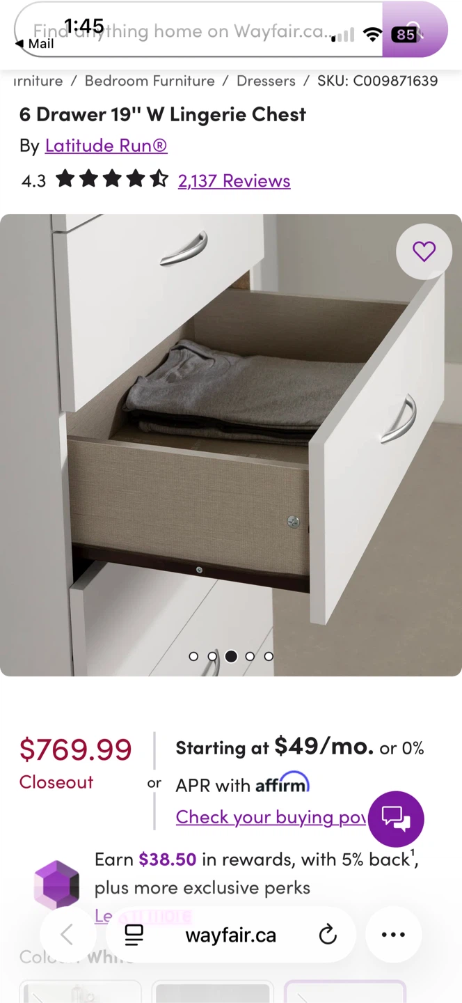 Latitude Run 6 Drawer Lingerie Chest - photo 5