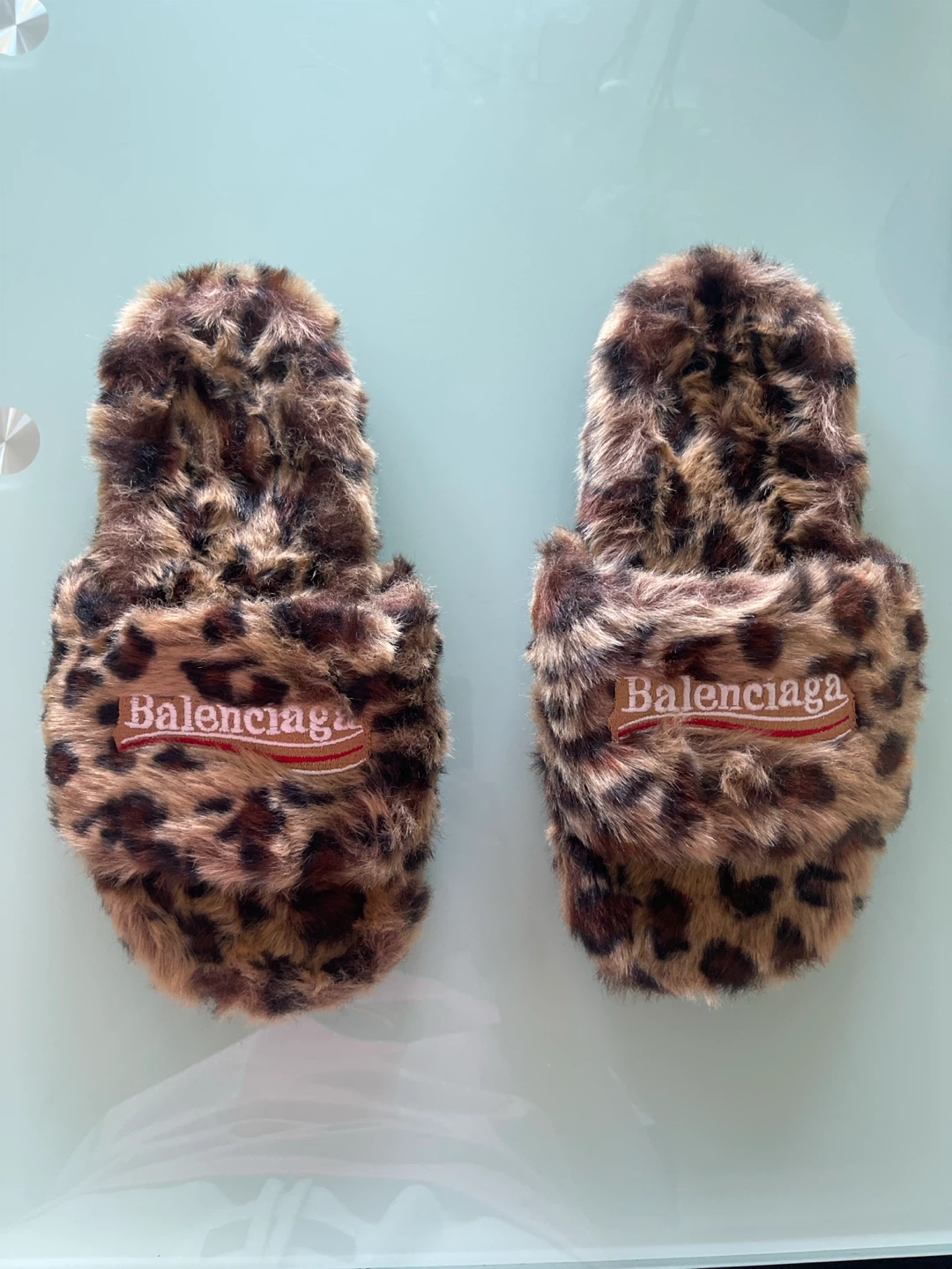 Balenciaga Leopard Fur Slides