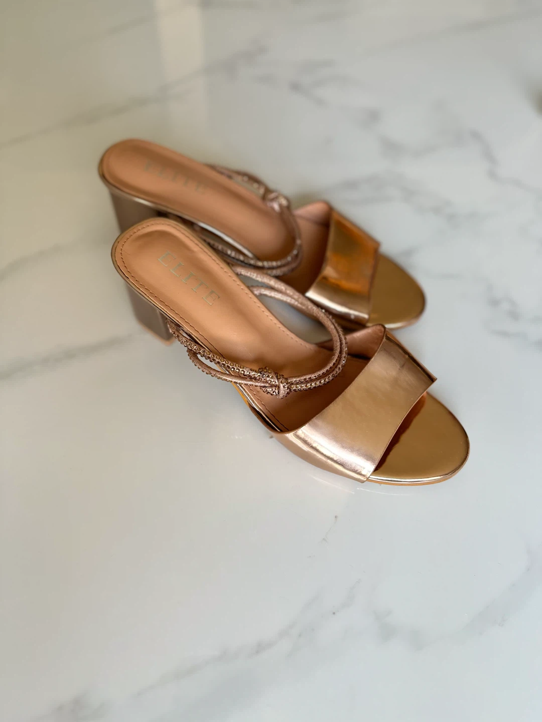 Elite Rose Gold Heels with Embellishments - photo 2