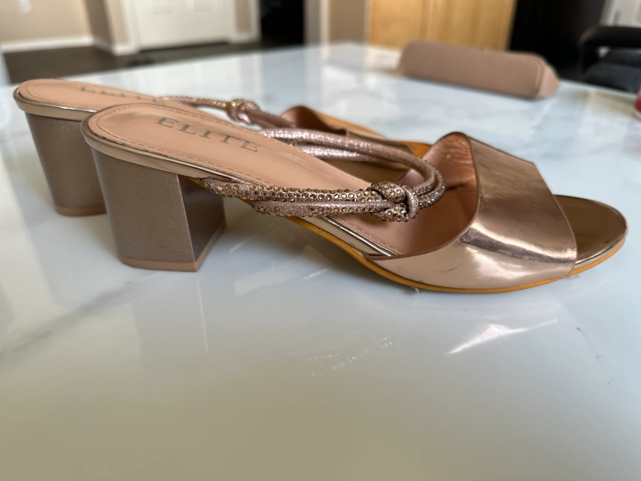 Elite Rose Gold Heels with Embellishments - photo 3