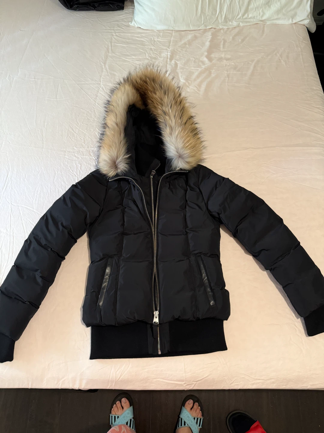 Brand New MACKAGE Black Puffer Jacket with Fur Hood