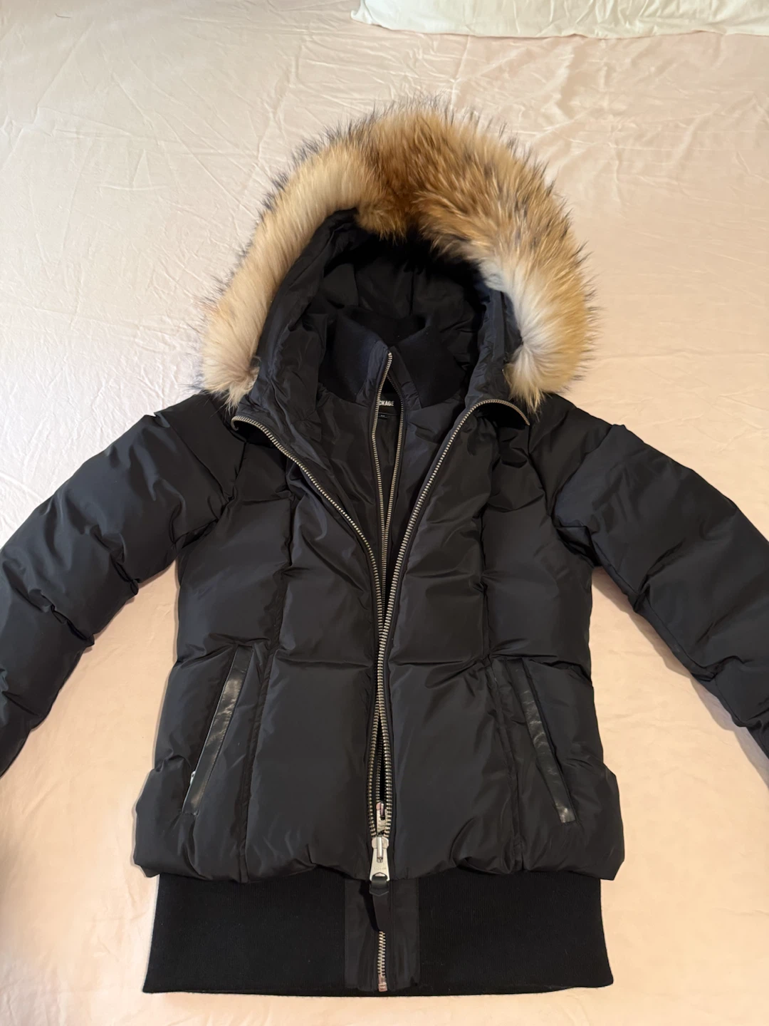 Brand New MACKAGE Black Puffer Jacket with Fur Hood - photo 3