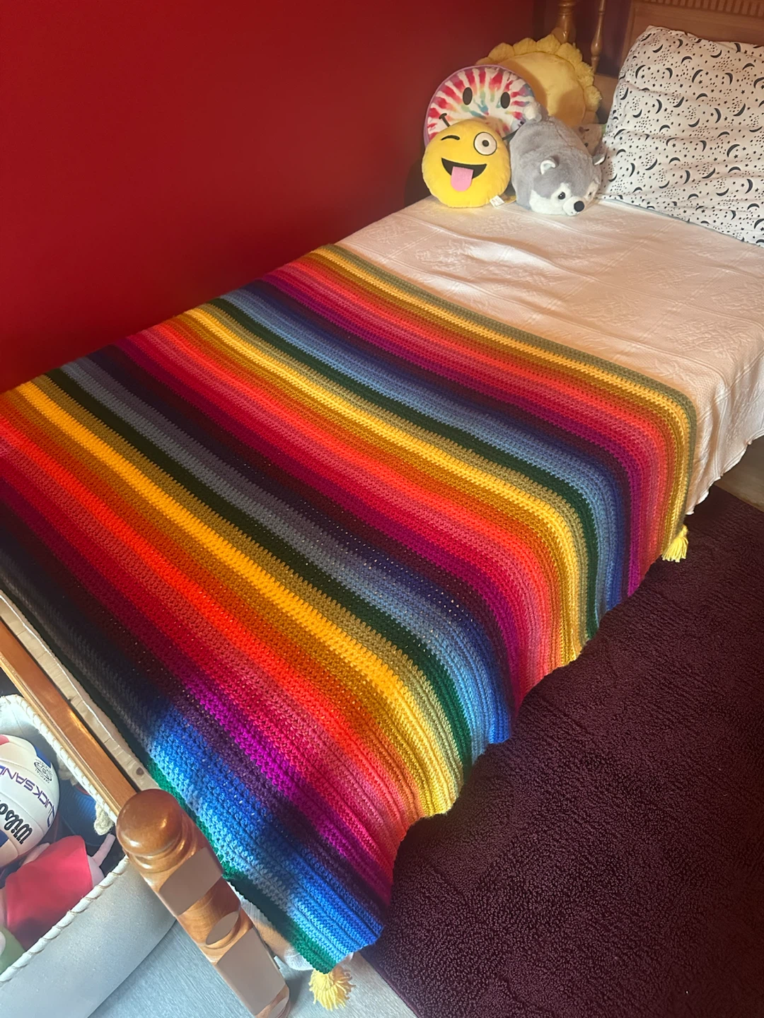 Handmade Rainbow Crochet Throw - photo 2