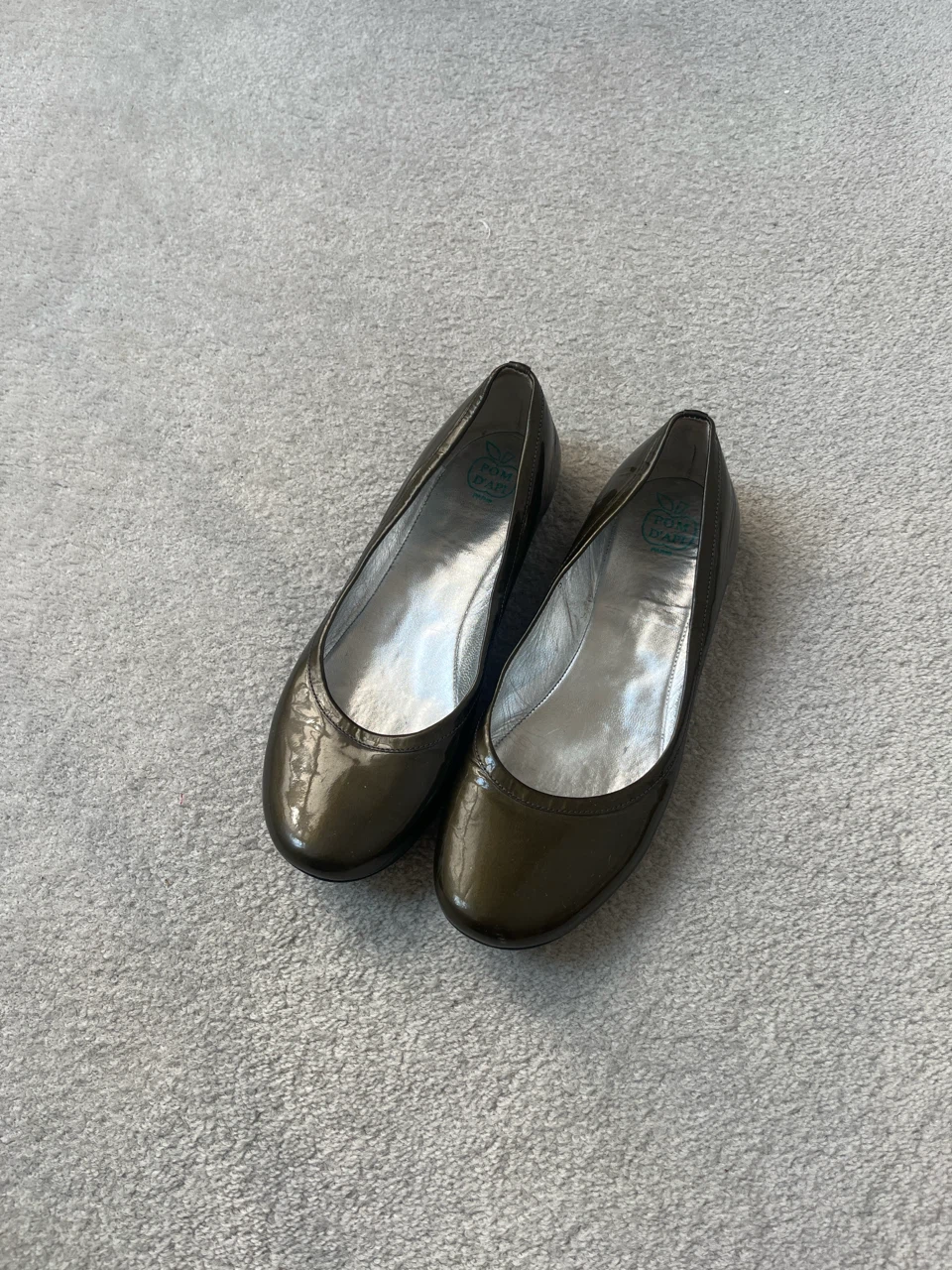 Pom d'Api Ballet Flats - Olive Green Patent