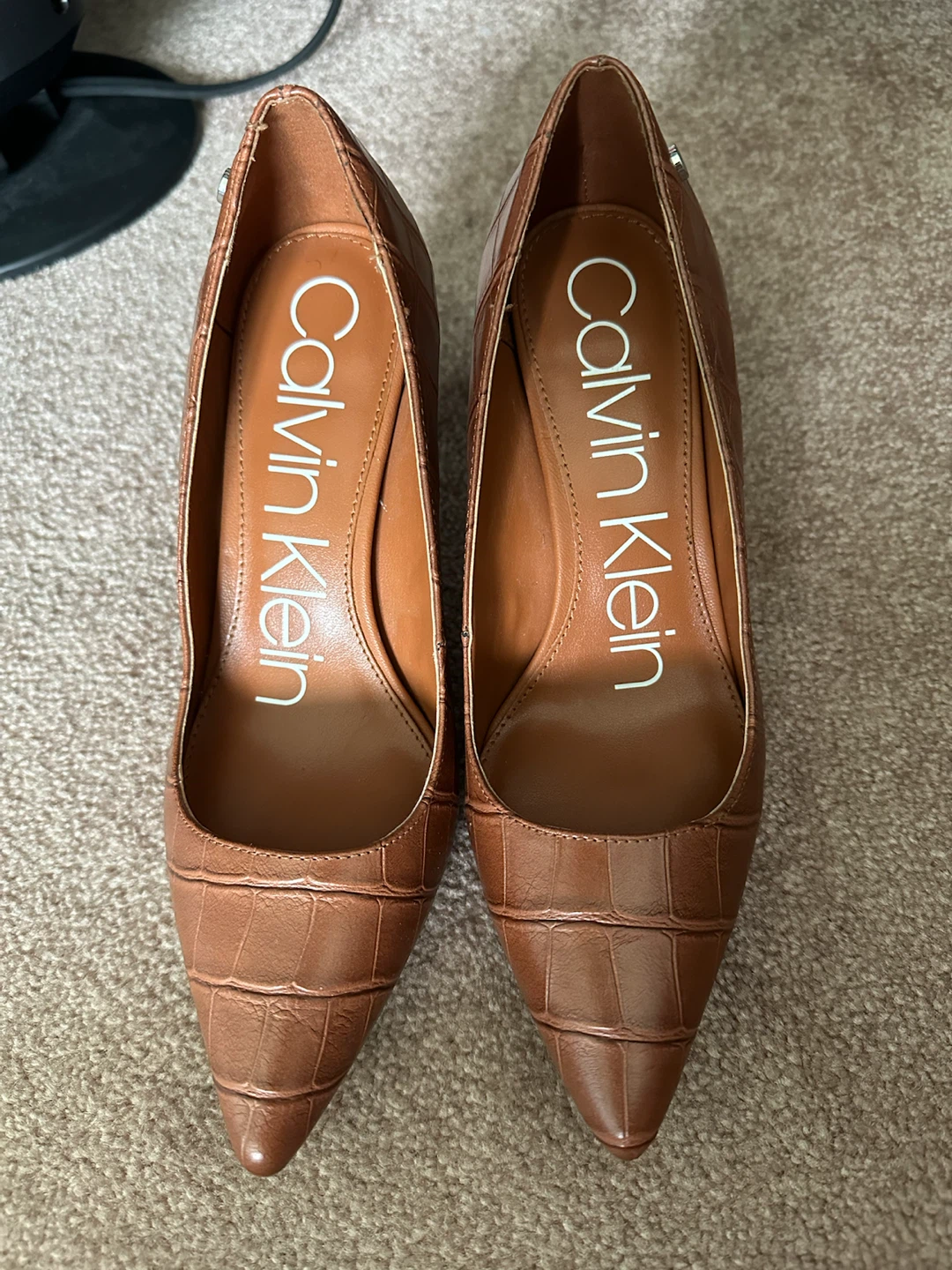 Calvin Klein Women's Brown Croc Embossed Heels - photo 2