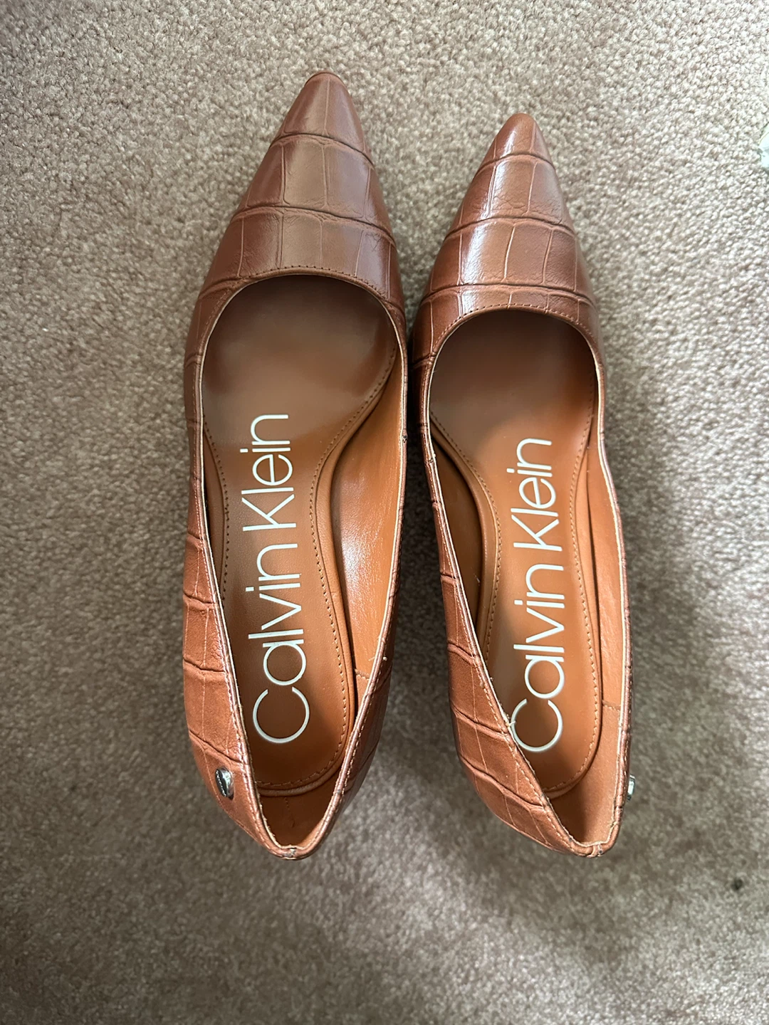 Calvin Klein Women's Brown Croc Embossed Heels - photo 3
