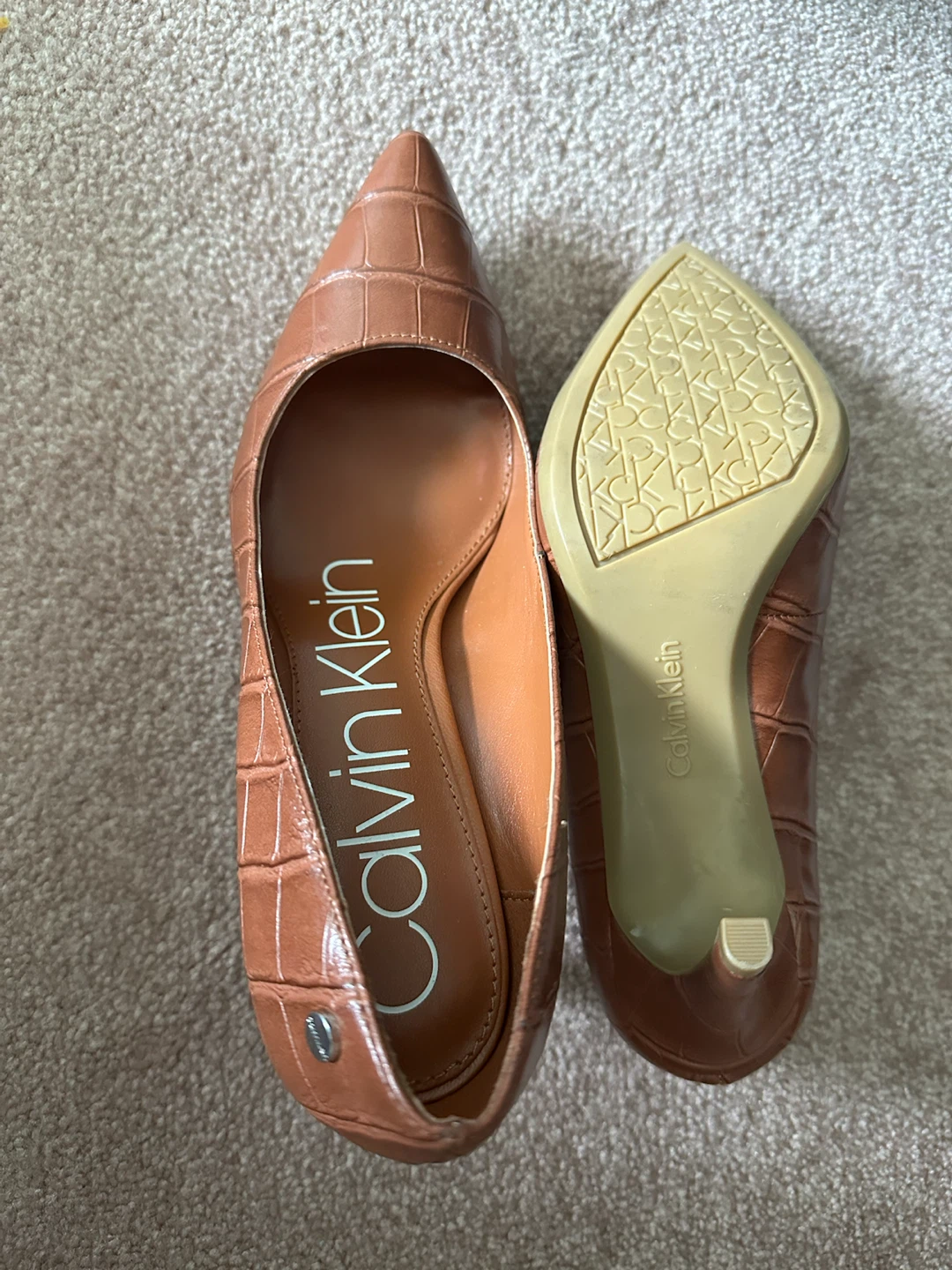 Calvin Klein Women's Brown Croc Embossed Heels - photo 4