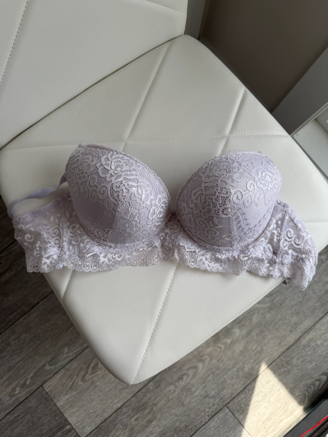 Italian Ancona Grey Floral Lace Padded Underwire Bra