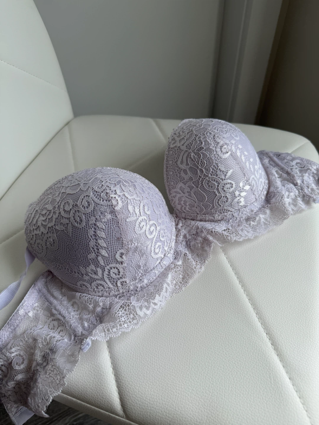 Italian Ancona Grey Floral Lace Padded Underwire Bra - photo 2
