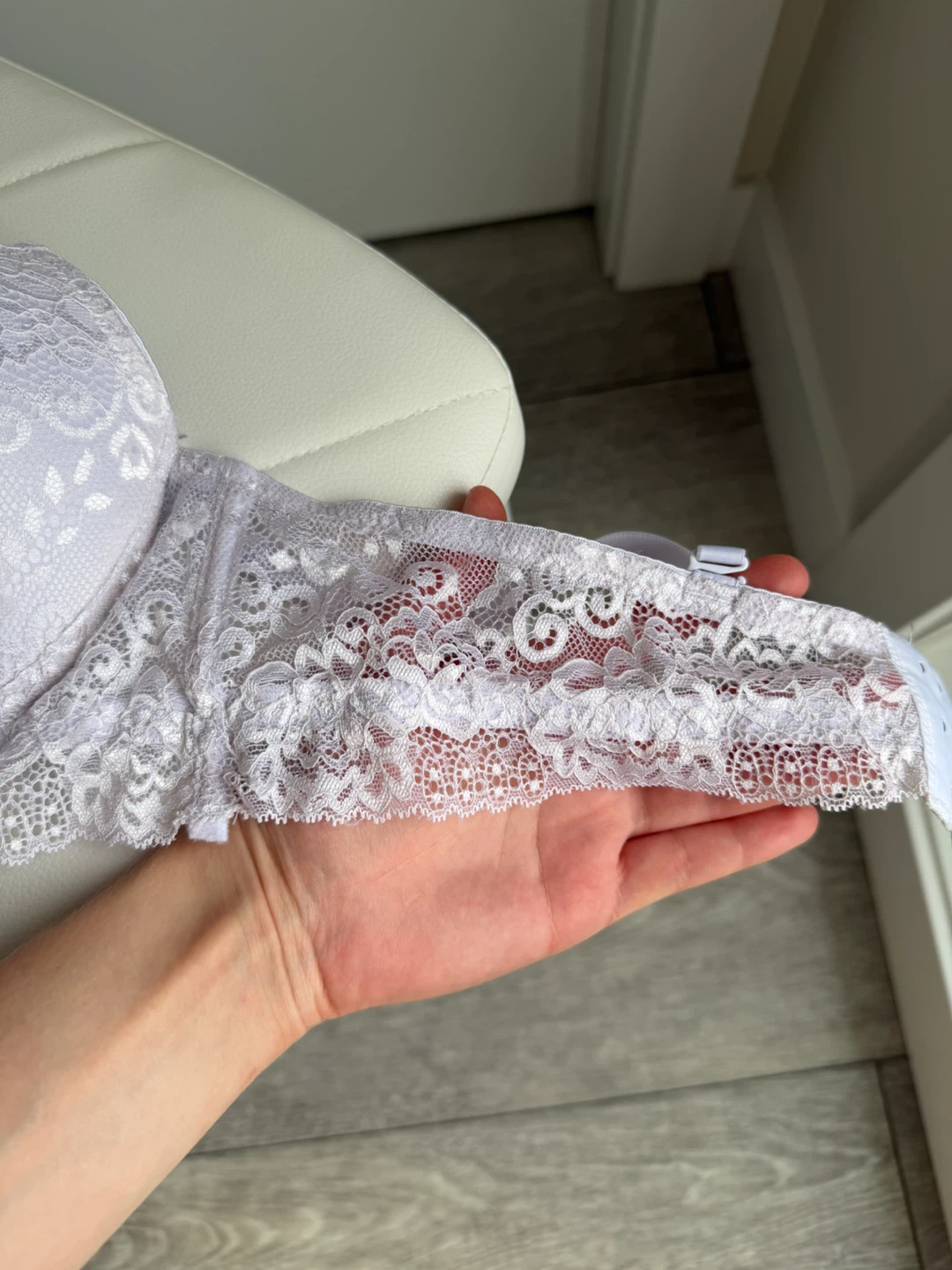 Italian Ancona Grey Floral Lace Padded Underwire Bra - photo 3