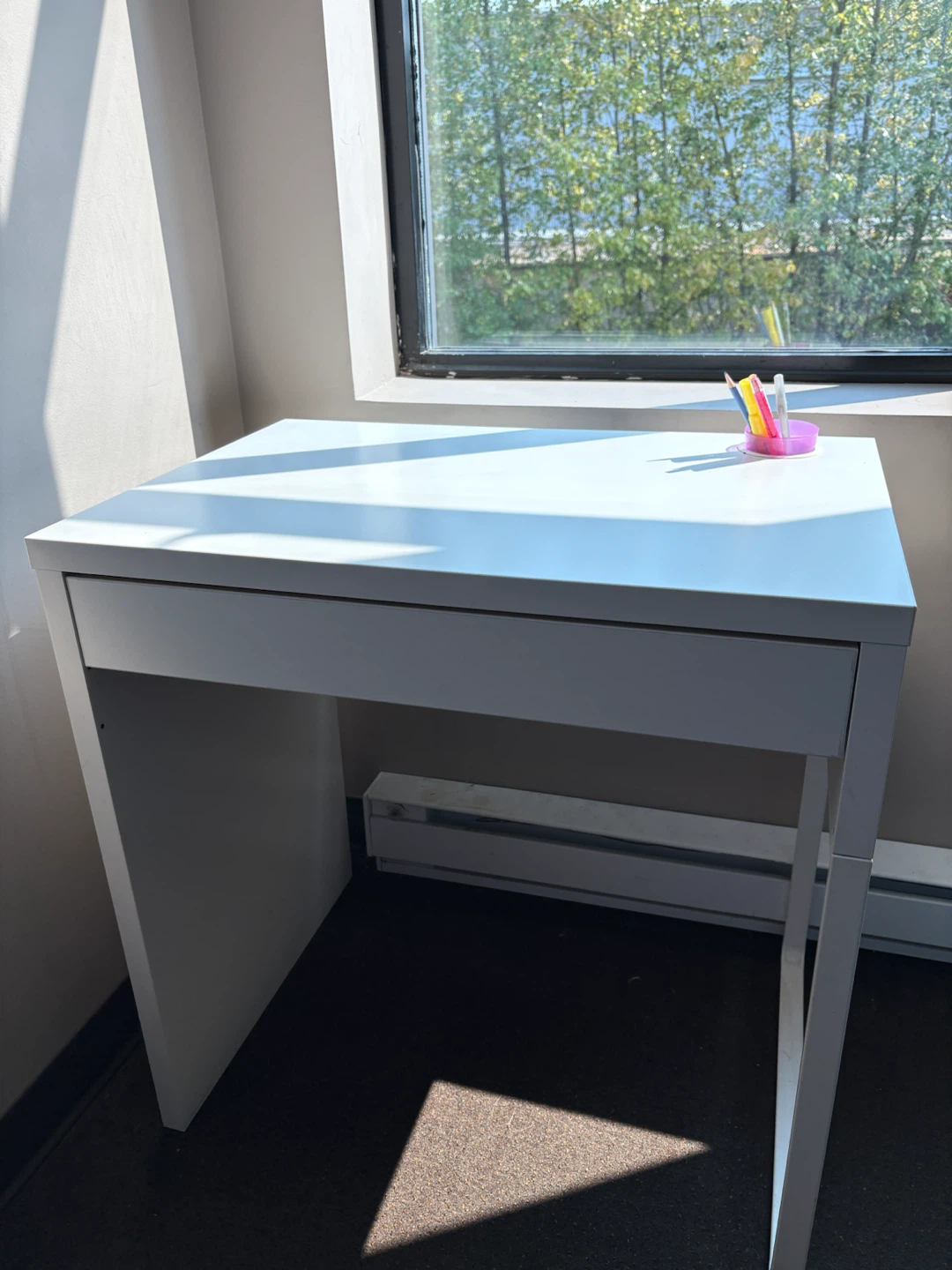 White Desk with Drawer
