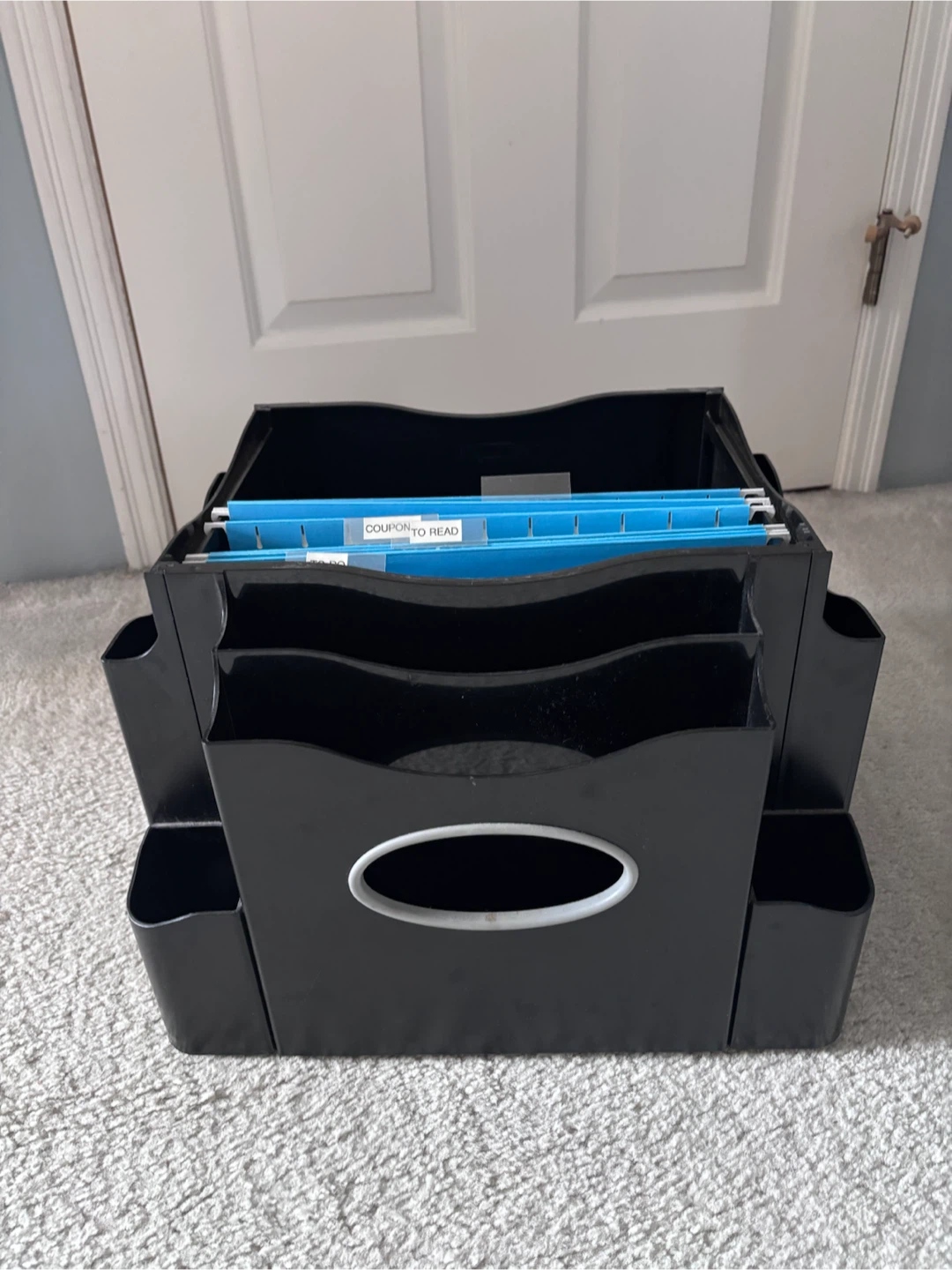 Black Desktop File Organizer with Hanging File Folders