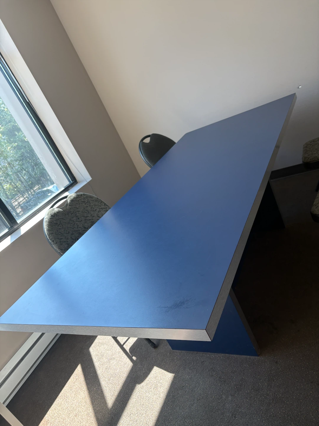 Large Blue Conference Table