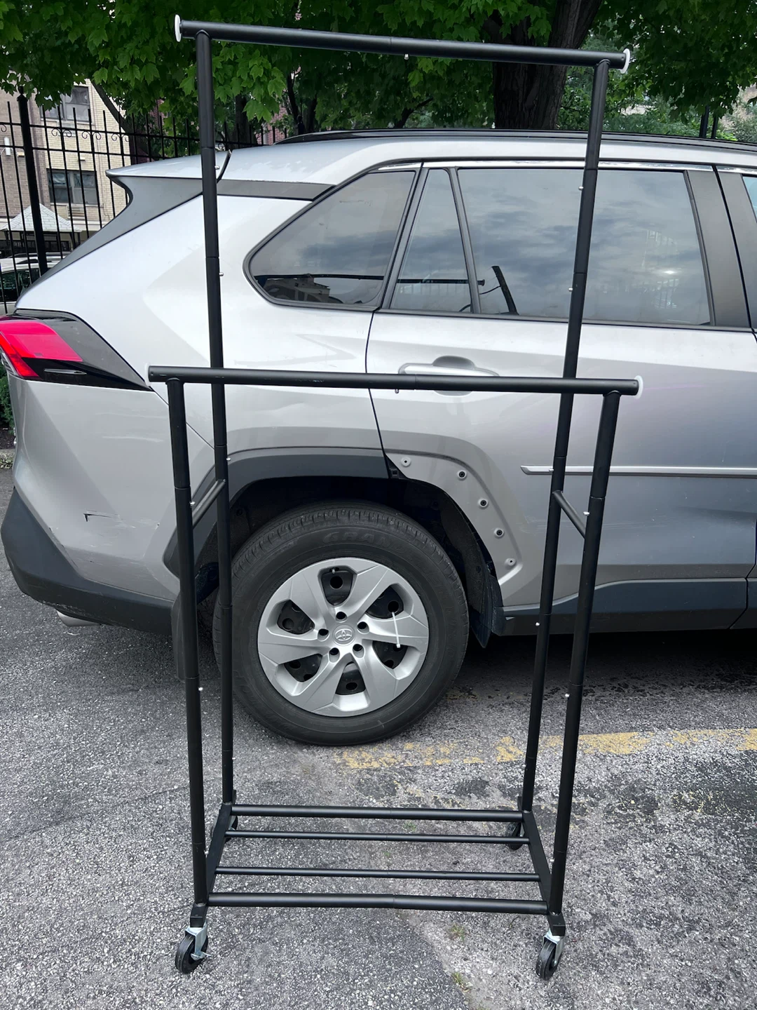 Black Metal Rolling Garment Rack