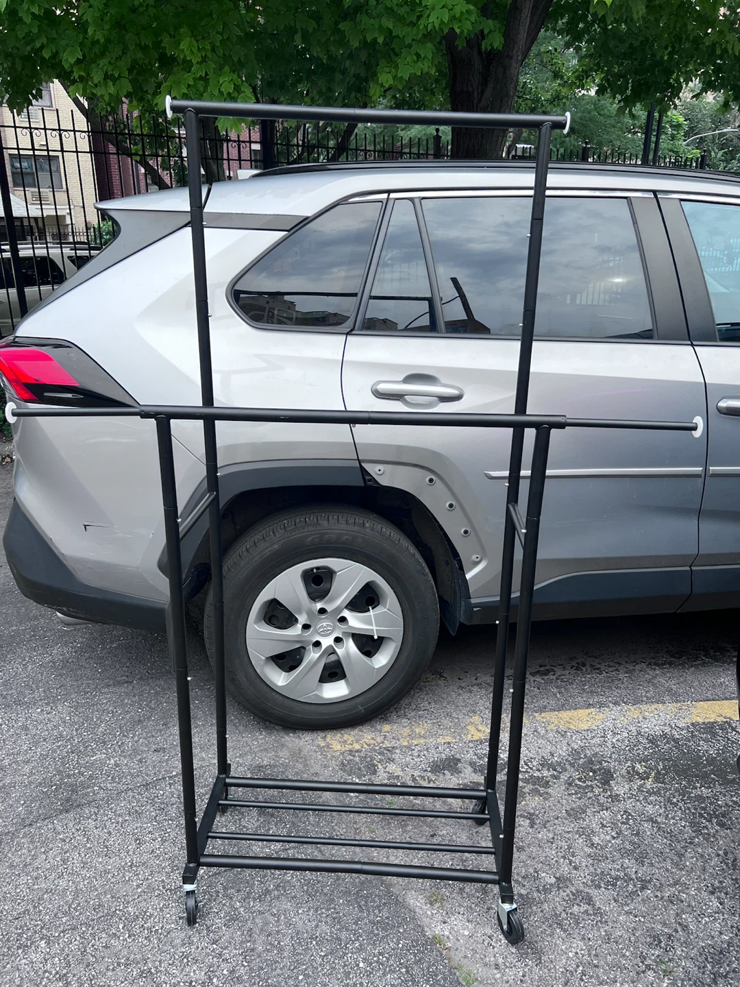 Black Metal Rolling Garment Rack - photo 3