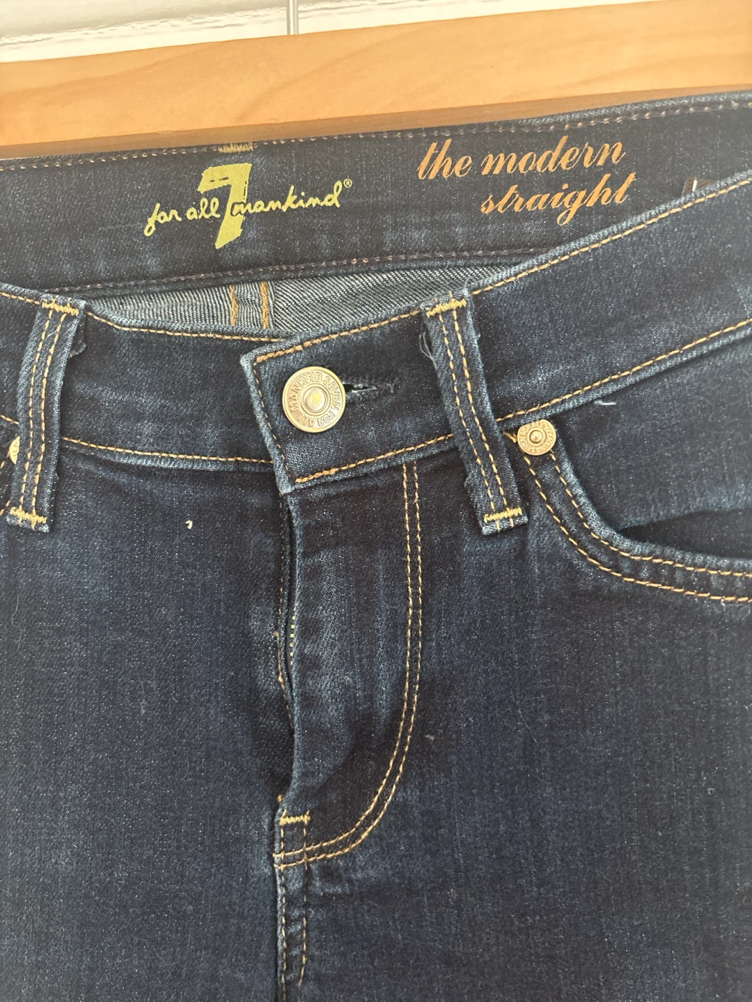 7 For All Mankind The Modern Straight Jeans Size 25 - photo 2