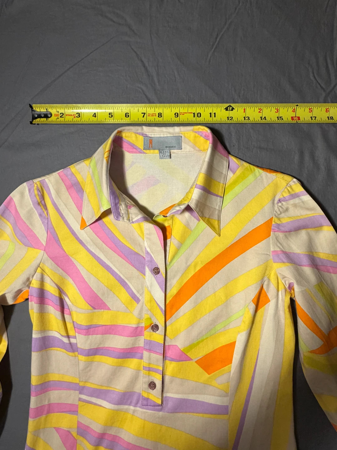 Missoni Italy Vintage Shirt Dress w Silk Sash - photo 5