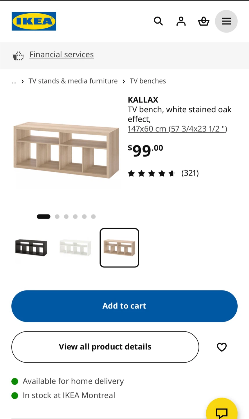 IKEA KALLAX TV Bench - White Stained Oak Effect - photo 4