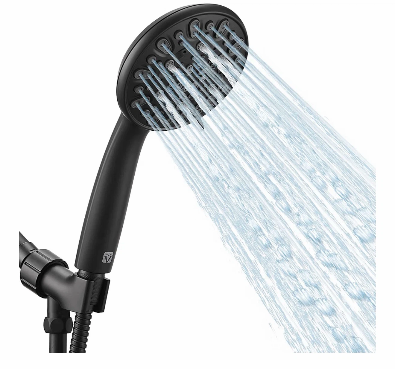 Black Handheld Shower Head with 7 Spray Settings